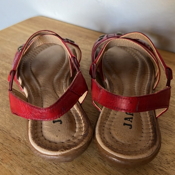 Jafa 124 Red Studded Toe Sandals Size 37 - Picture 5 of 8